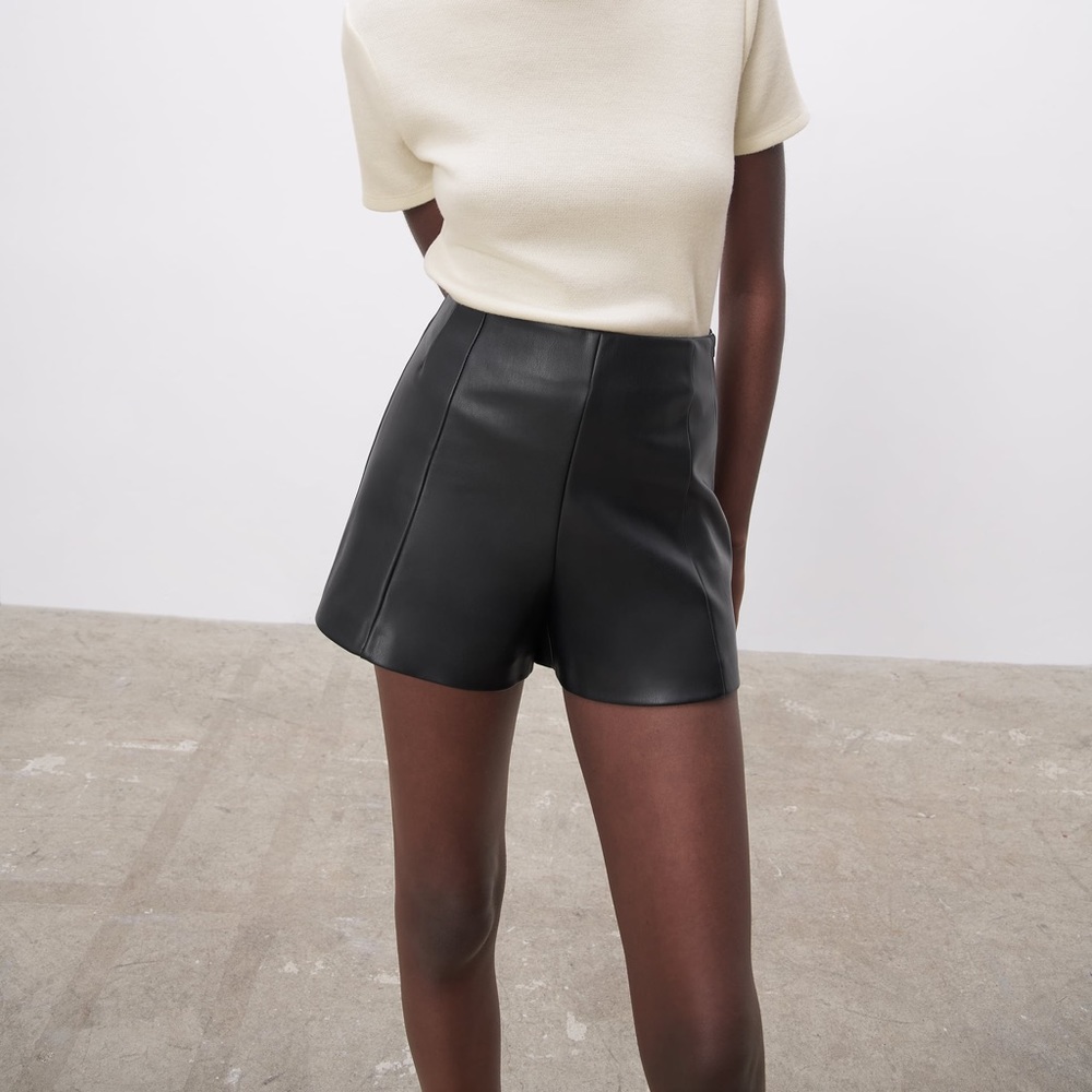 Zara Faux Leather Shorts